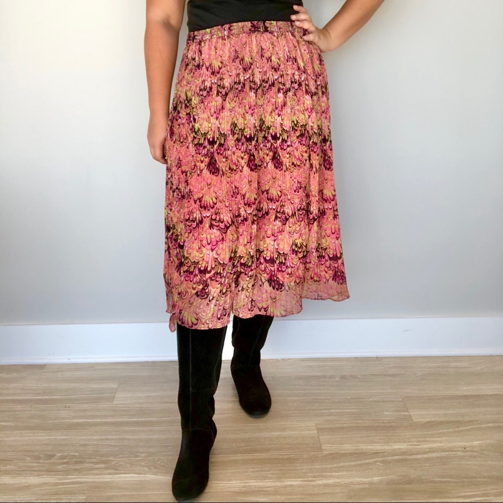 Vintage 70s psychedelic print micropleat skirt
